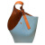 AGOTG品牌2023新款时尚牛皮女包韩版百搭大容量托特包单肩购物袋手提水 棕色-气球水桶包