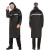 沸耐笙 FNS-07084 长款雨衣连体加厚迷彩全身防雨 黑色双层 M 件