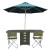 战神指挥桌带太阳伞便携式可折叠桌椅迷你超轻军绿色桌椅套装 执勤床