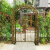花园铁艺拱门欧式庭院门对开门院子门头拱形门户外爬藤架景点大门 双层拱宽1.6米高2.3米