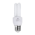 佛山照明（FSL）节能灯E27螺口灯泡超亮螺旋口直管U型三基色荧光灯管E27螺口T4-2U-8W-黄光2700K