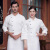 耀王高档加绒厨师工作服中袖酒店西餐厅厨衣可定制 白色上衣 M