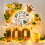 宫薰宝宝百天男女百日宴场景派对布置生日装饰气球定制100天纪念日背 金绿百天套餐（带10米彩灯）