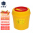正奇谊 利器盒垃圾桶黄色小型废物桶锐器盒 圆形利器盒2L