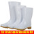 白色雨鞋耐油耐酸碱卫生靴牛筋底水鞋防滑白色工作雨鞋     3天 中筒雨鞋 36