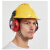 安防噪音耳罩头盔式防护耳罩SOR14012工业降噪耳罩耳塞 代尔塔蓝安全帽+103014 耳罩