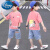 迪士尼童装男童夏装套装男孩儿童夏天衣服短袖中大童洋气两件 吊染套装粉色 120cm