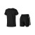 斯凯奇（Skechers）运动套装女夏季新款户外女子速干套装短袖短裤吸湿透气凉感上衣D 碳黑/0018 S