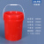 塑料桶加厚pp材质密封圆桶带盖拌料桶手提防水涂料3升kg 20L红色