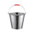 不锈钢手提式冰桶幼儿园垃圾桶带盖油桶铁桶厨房食堂加厚 特厚22cm5L无盖 送水勺