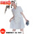 KAKV严选实拍白色西装连衣裙女夏季韩版收腰气质短袖法式减龄百褶裙子 白色 S
