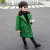 【实用】儿童军绿色大衣男童装女宝宝冬季加厚棉绒袄小孩网红过年 军绿色 加绒加厚 80