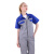 斯卡地尔（Scotoria）半袖工作服套装 分体式夏季半袖舒适高棉TC1501蓝灰拼色 1套4XL码