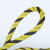 鸣固 黄黑麻绳 Φ12mm×100m 老虎绳 黄黑警示绳 标志绳 安全绳 物流捆扎麻绳