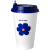 适用奶茶杯纸杯子网红克莱因蓝商用热饮一次性带盖打包咖啡杯定制logo 350ml闲暇中空杯+白盖子500