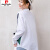皮尔卡丹白色衬衫女韩版设计感小众2024秋季新款衬衣百搭长袖宽松拼接上衣 白色 S
