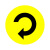 电转向警示贴纸顺时针旋转方向箭头标志贴圆形标签械安全标识 黄色顺时针电旋转 5x5cm