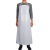 白色加厚防水防油围裙加长宽厨房餐饮食堂水产工业饭单耐酸碱 白色薄款120/D780+白色套袖