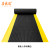黄色警示边防滑垫加厚橡胶地毯工厂车间仓库安检黄边消防通道地垫 黑色 1.8米宽*1米长