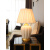 美式轻奢铜陶瓷台灯卧室客厅家用简约现代中式温馨装饰床头灯 米色百褶小号 按钮开关