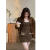 FLYCARP美拉德秋装女套装Chami「一颗板栗」色系格子衬衣+设计感吊带连衣 吊带裙长款（单件） XS