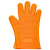 易美丽诺 LC0315 硅胶隔热手套 加厚防滑厨房微波炉烘焙防烫五指手套 橙色（1双装）