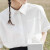 卓妍丝2023衬衫短袖上衣女夏季新款学生文艺韩版宽松百搭外穿白色衬衣 白色 M（90-100斤）