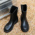 彬单 个性雨鞋PVC材质耐磨防滑纯色外出套筒 灰色 39 