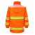 橙色环卫保洁工人两件式雨衣雨裤套装劳保物业道路施工程反光防雨服 橙色多反光条套装（内里为布） M