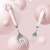京乐筷子勺子套装便携餐具收纳盒三件小学生上学一人专用单人装叉 304钢粉色套装[勺+筷+盒] 1件套