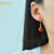 浪典天然玛瑙耳饰 女银复古中国风红色古典中式 梅花耳环-10mm