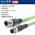 RJ45转M8工业以太网线M8转M12兼容 4芯网线ZK1090-3131-0002 M8转M12 D型 0.5m