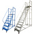 搬货取货登高梯可移动带轮子上阁楼用梯可拆卸登高平台作业梯 平台离地3.5米蓝色 安装工具/警示贴纸