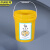 京洲实邦 户外商用彩色分类塑料垃圾桶 18L黄色无盖湿垃圾JZSB-3797