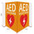 亚克力V型AED标识牌救护提示牌指示牌 紧急药箱应急 医药箱标牌 P 桔色 23x38cm