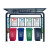 户外垃圾分类亭环卫四分类垃圾站垃圾桶不锈钢宣传栏公示栏广告牌 浅咖啡002 3.2*2.4*1.13