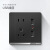 GJIROL 国际电工 86型家用墙壁式开关插座大板黑色一开五孔插座面板 五孔+USB 50-440V 