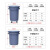 塑料环卫垃圾桶大容量商用餐饮加厚带轮带盖圆形户外大垃圾桶 120升垃圾桶【无底座】