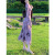 皮尔卡丹（PIERRE CARDIN）2024年新款新中式改良旗袍裙秋季修身长袖蝴蝶印花高级感连衣裙 紫色 L