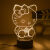 kt猫咪小夜灯Hello Kitty卡通3D卧室氛围台灯高颜礼物女生小众 574 Hello kitty 3色带开关(3种白光)USB插口