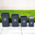 门口垃圾桶四方形无盖含盖花园庭院用灰色30升50L60L80L100加厚型 蓝色50升正方形无盖垃圾桶送垃