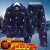 南极人男士睡衣冬季珊瑚绒加厚加绒中年三层夹棉袄秋冬款保暖法兰家居服 7803灰色拉链款 XL 体重100-125斤