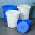中吉万兴 塑料桶大号圆形带盖桶蓝色户外工业塑料白色圆桶 65升桶无盖（白色)