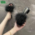 莱鸣拖鞋女2023年甜美韩版高跟鞋外穿粗跟一字拖毛毛鞋鞋 黑色 升级版 35