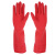 冰禹 BYQ-918 工业清洁橡胶手套 耐用耐磨丁腈手套 保洁劳保防水手套 红色38cm 5双 M码