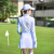 TTYGJ高尔夫服装女长袖POLO衫T恤上衣速干运动服弹力衣服修身显瘦女装 天蓝色 L