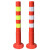 道路警示柱塑料反光立柱路桩防撞柱PU弹力柱路锥隔离桩路障铁立柱 PU-红白款