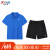 特步（XTEP）儿童运动套装2024夏季新款中大童速干透气短袖POLO两件套童装短裤 蓝色+黑色-1B 120