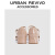URBAN REVIVO2024春季新款女士法式优雅方形钻扣空鞋UAWS40017 粉卡其 38