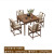 ONEVAN新中式八仙桌全实木四方桌子实木新中式实木家用餐桌椅组合八仙桌 松木单桌80+4椅